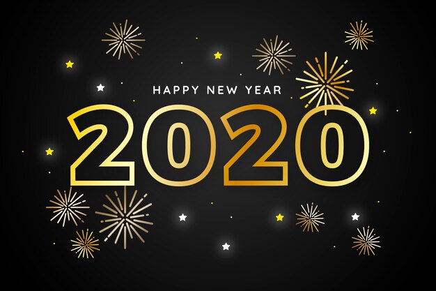 Golden new year 2020 background