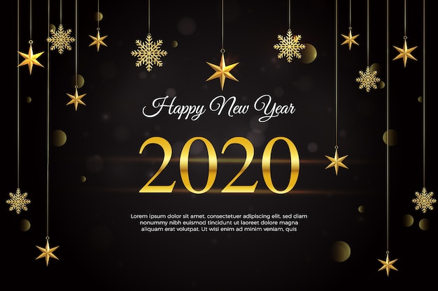 Golden new year 2020 background