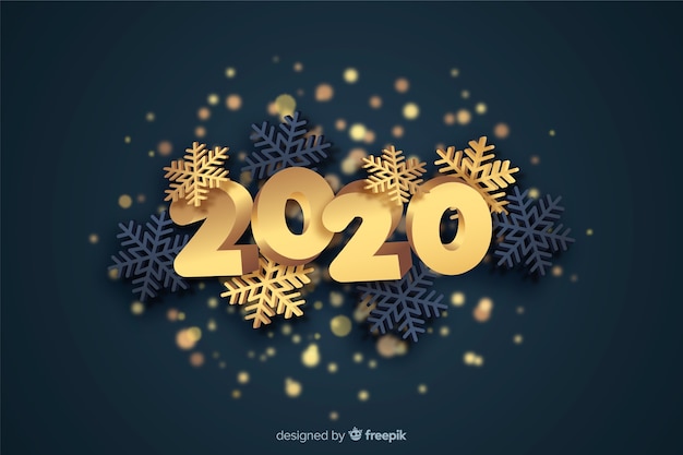 Golden new year 2020 concept