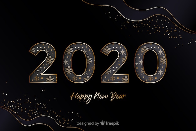 Golden new year 2020 concept