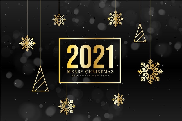 Golden new year 2021 background