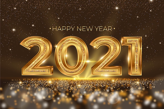 Golden new year 2021 background