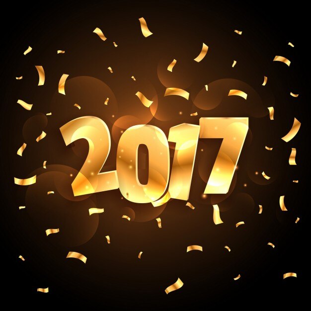 Free vector golden new year confetti background