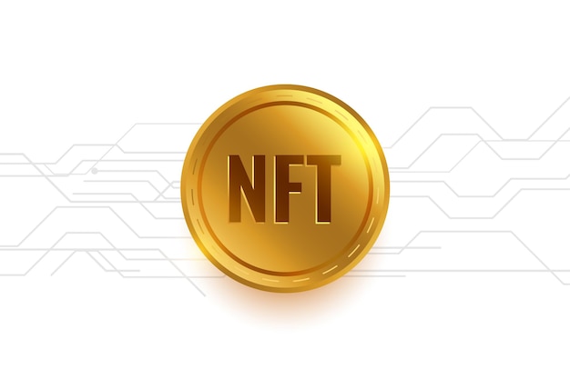 Free Vector golden nft coin non fungible asset for virtual trading