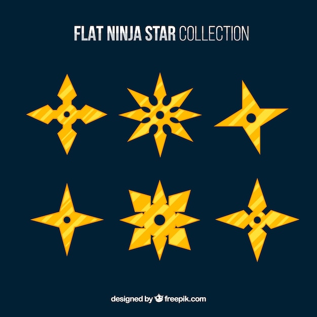 Free Vector golden ninja star collection