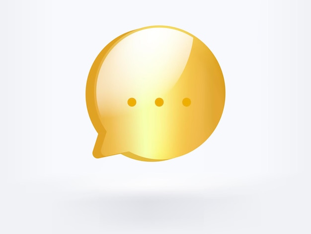 Free vector golden notification message icon symbol social media communication vector design style 3d rendering.