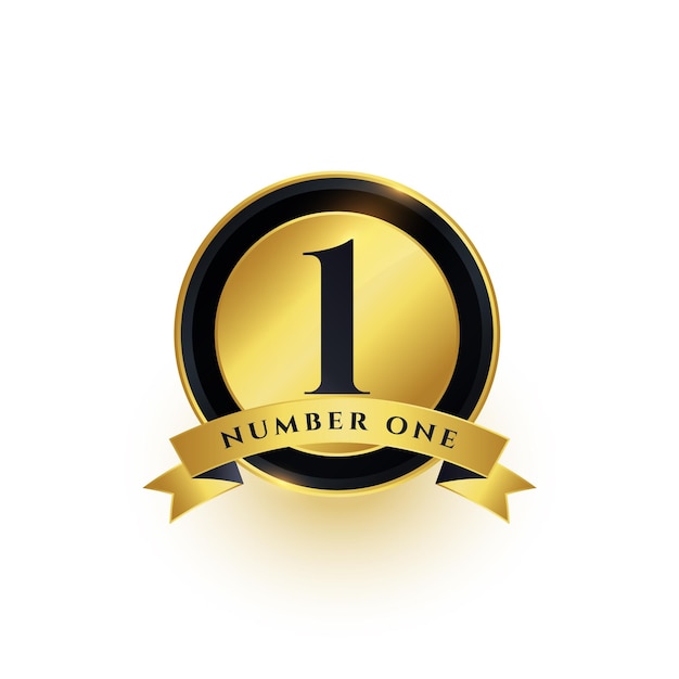 golden number 1 sign the prize of success vector