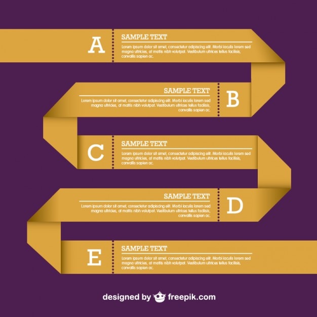 Golden origami infographic