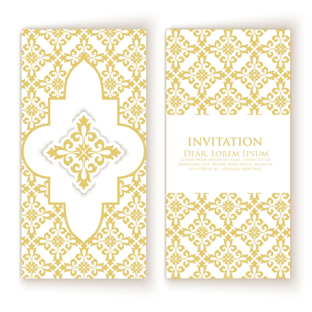 golden ornament invitation template