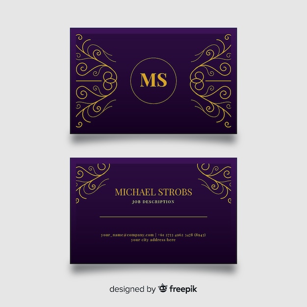 Free Vector golden ornamental business card template