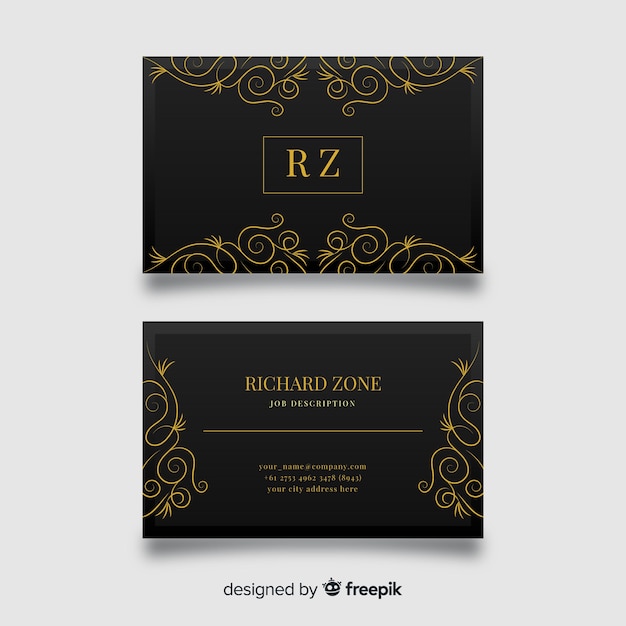 Free Vector golden ornamental business card template