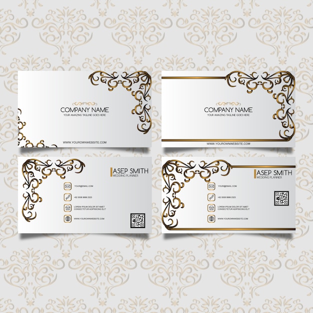 Free Vector golden ornamental business card