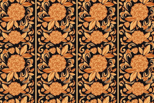 Golden ornamental floral background