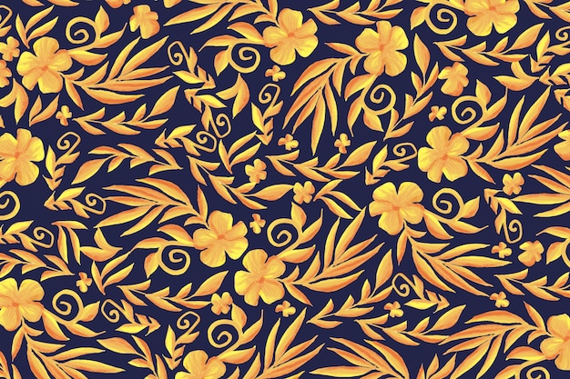 Golden ornamental floral background