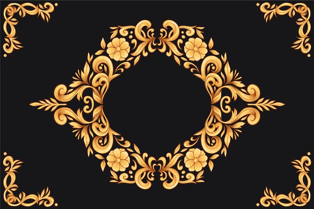 Golden ornamental floral background