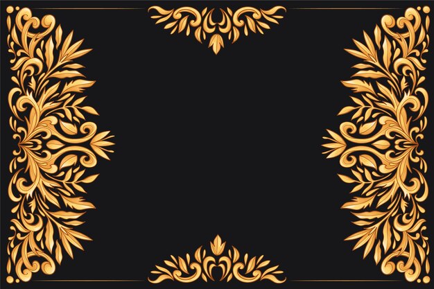 Golden ornamental floral background