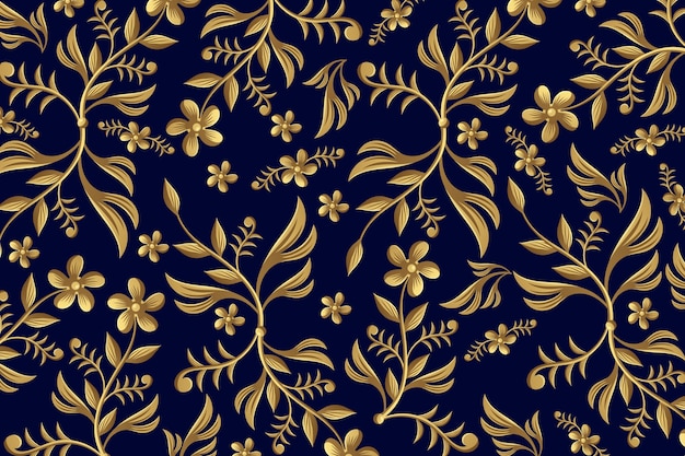 Golden ornamental floral backgrounf