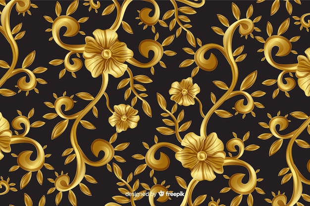 Free Vector golden ornamental floral decorative background