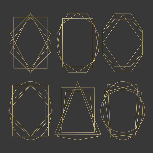 Golden polygonal frame collection