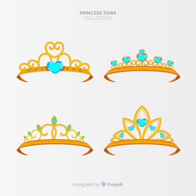 Free Vector golden princess tiara collection