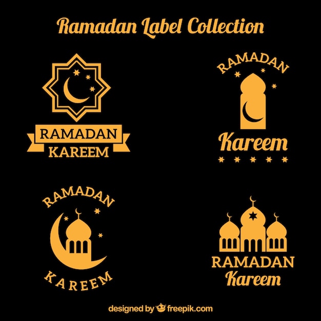 Golden ramadan label collection