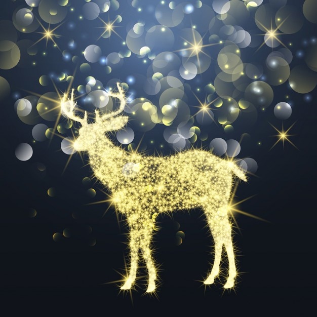 Free vector golden reindeer