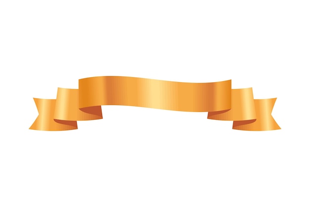 Free Vector golden ribbon decoration icon white background