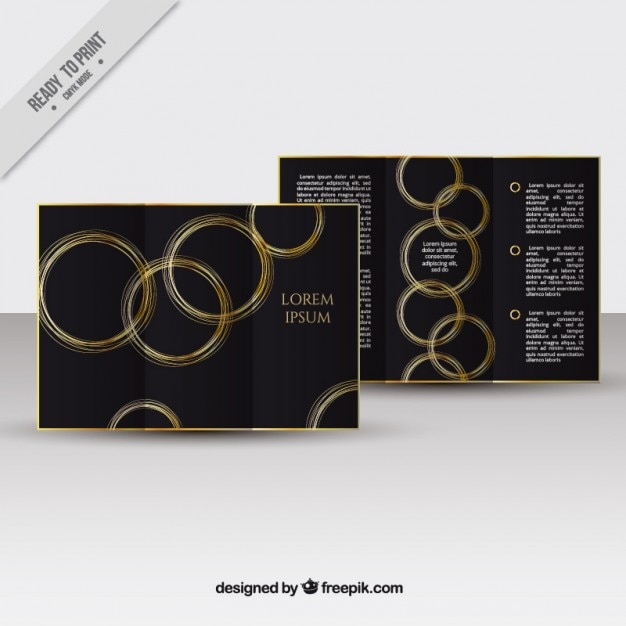 Free Vector golden rings dark trifold 