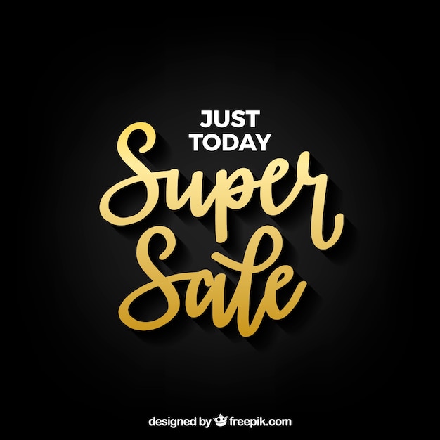 Golden sale background with lettering