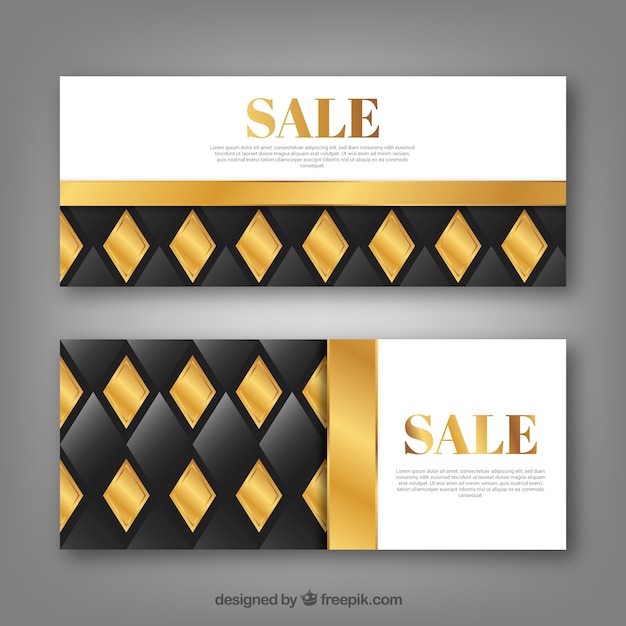 Free Vector golden sale banners