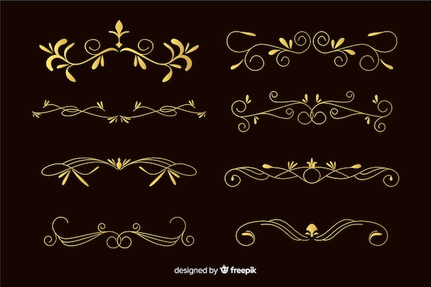 Golden segmented frames ornament collection 