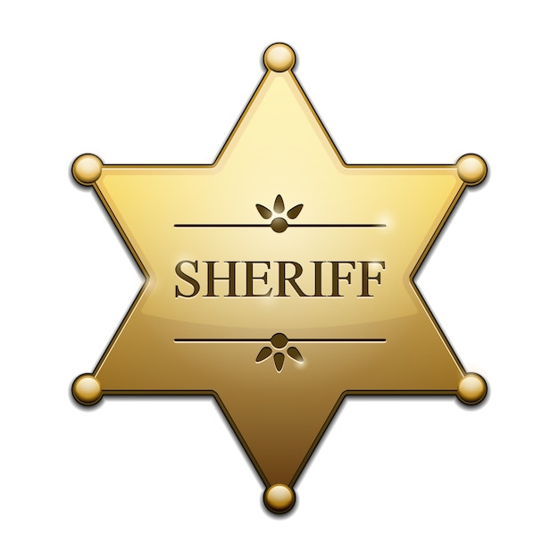 Golden Sheriff Star isolated