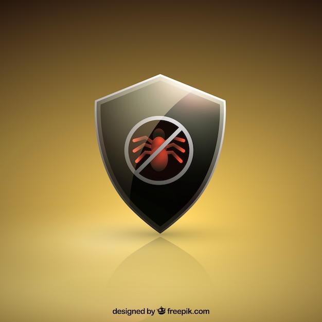 Free Vector golden shield background antivirus