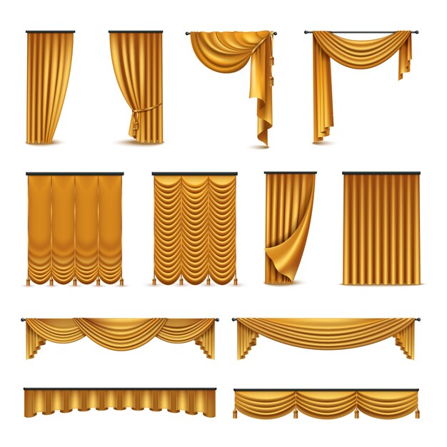 Golden silk velvet luxury curtains