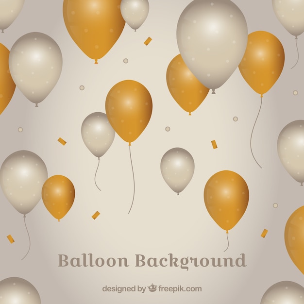 Free Vector golden and silver balloons background to celebrate