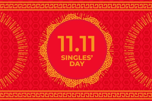 Golden singles day concept