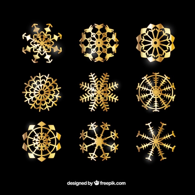 golden snowflakes