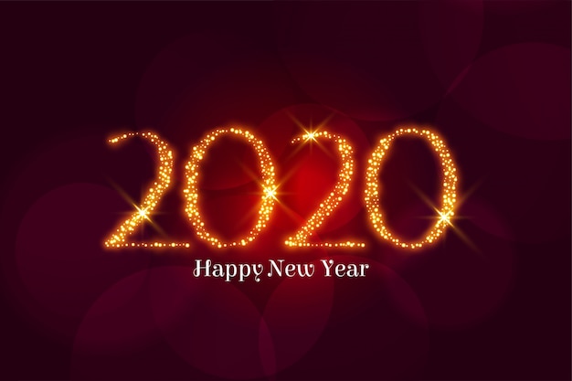 Golden sparkle happy new year 2020 greeting 