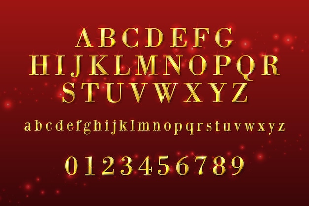 Golden sparkling christmas alphabet