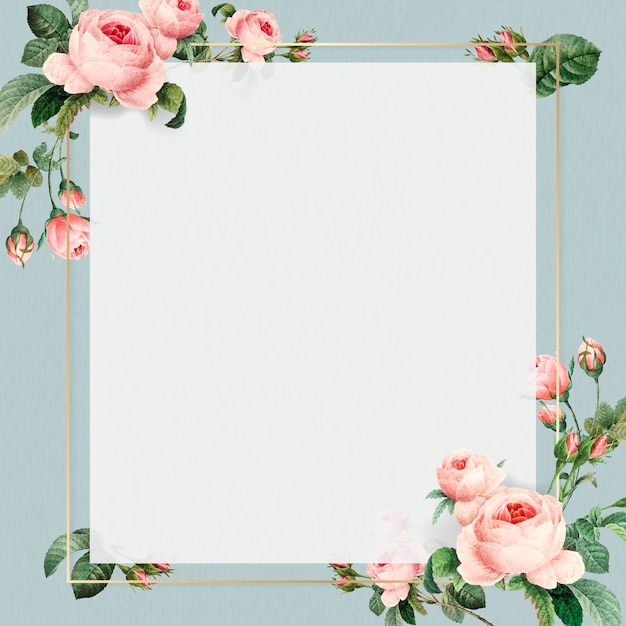 Golden square frame design vector