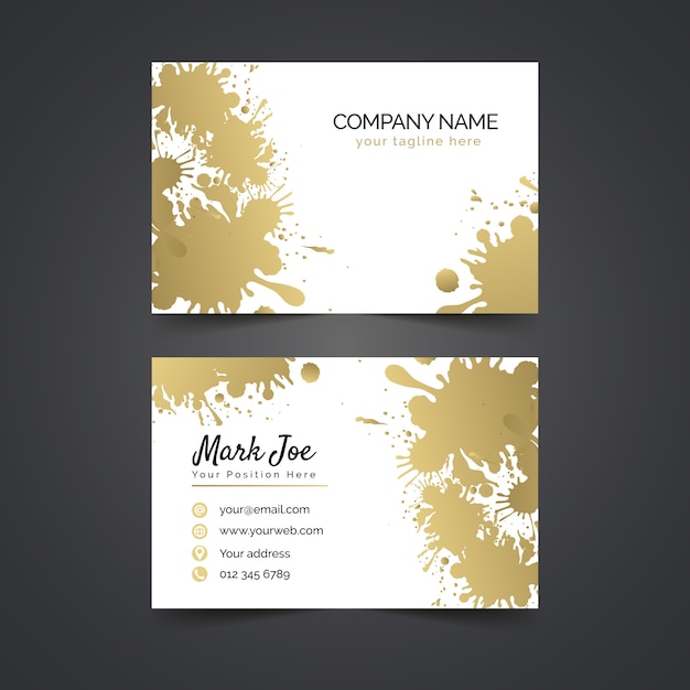 Golden stains business card template