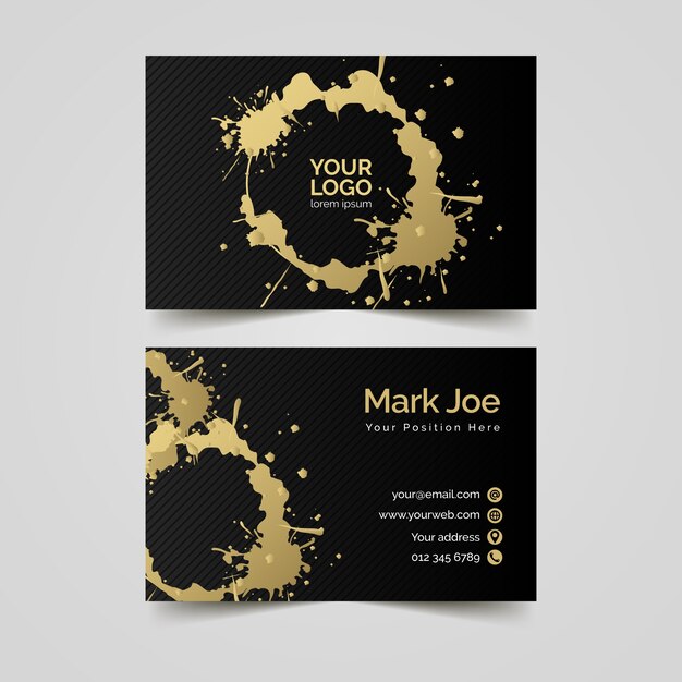 Golden stains business card template