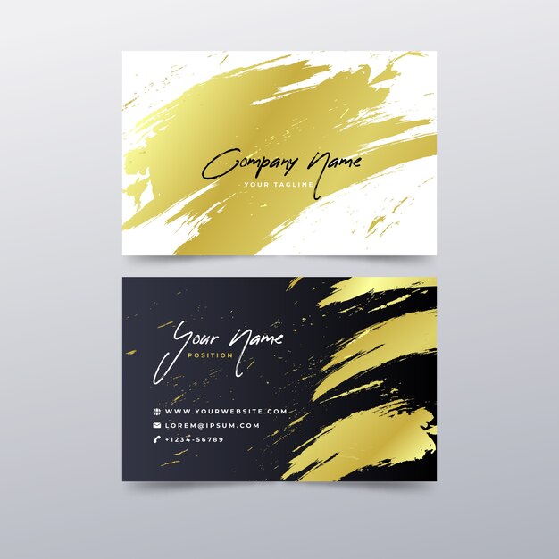 Golden stains business card template