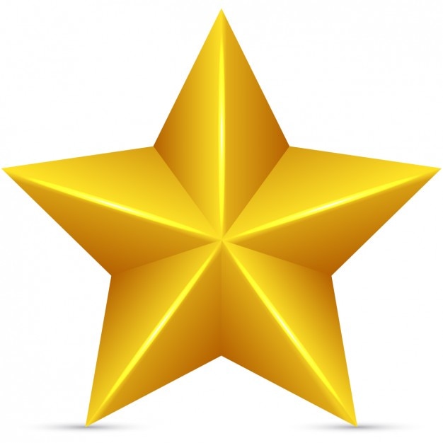 Golden star in 3d