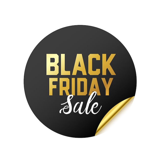 Golden sticker design for black friday sale