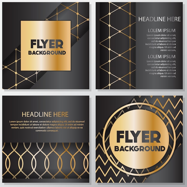 Free Vector golden stripes flyer design