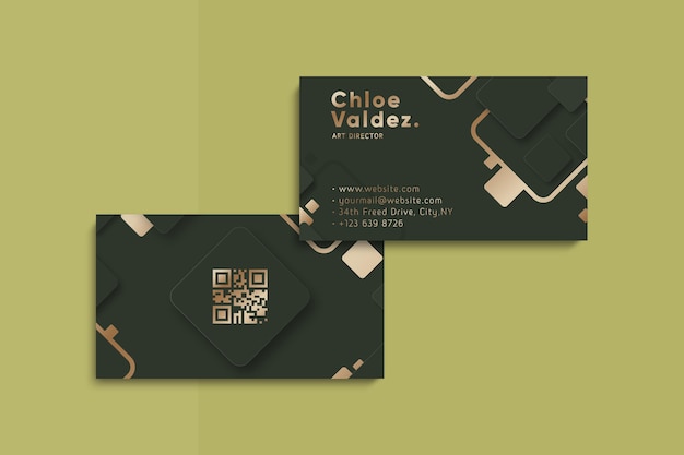 Golden style business card template