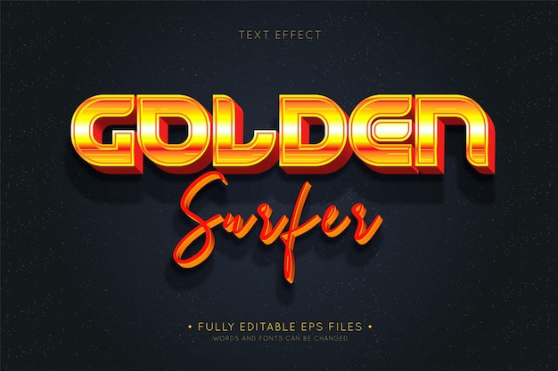 Golden surfer text effectret