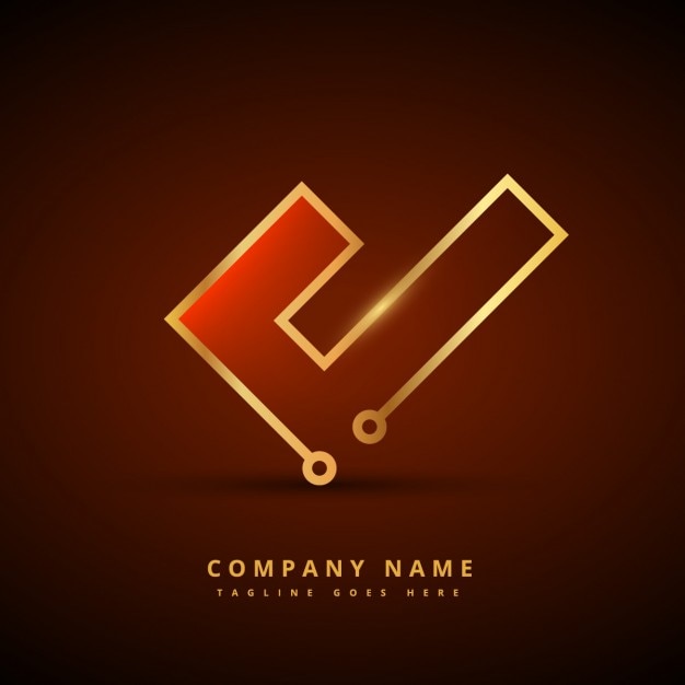 Free Vector golden technology style logo