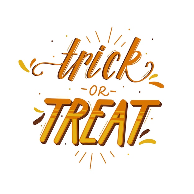 Golden trick or treat lettering